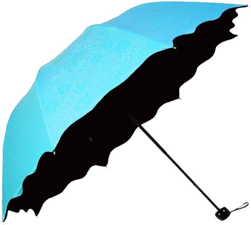 Compact Umbrella Triple Folding Anti-uv Dome Parasol Blue