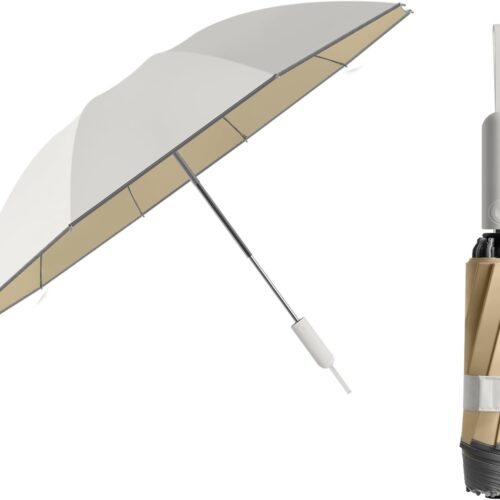 Sun Relief Design Handle Folding Inverted Reverse Umbrella ,Outdoor Rain/Sun/99 UV Protection/UPF 50 Blocker Compact Windproof/Waterproof Auto Open/Close,Portable Golf Parasol Stylish and Colorful