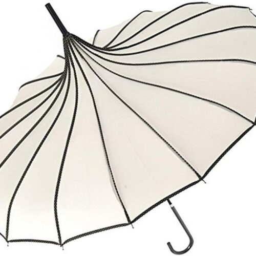 Vintage Sun Protection UV Protection Umbrella Ivory White