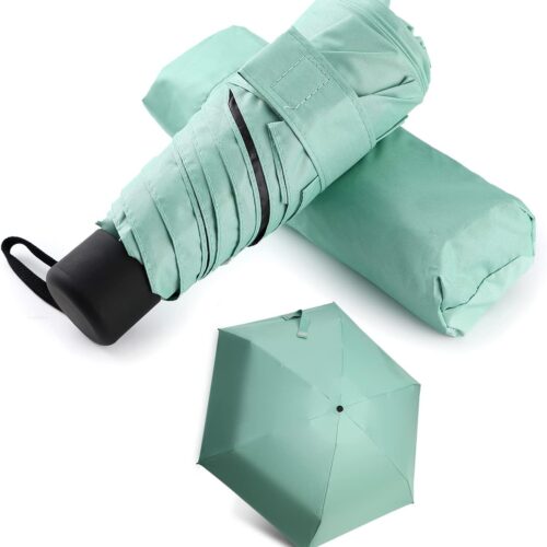 Small Mini Umbrella For Travel With Case, Compact UV Umbrella Protection Sun, Lightweight Portable Parasol Sun&Rain Umbrellas