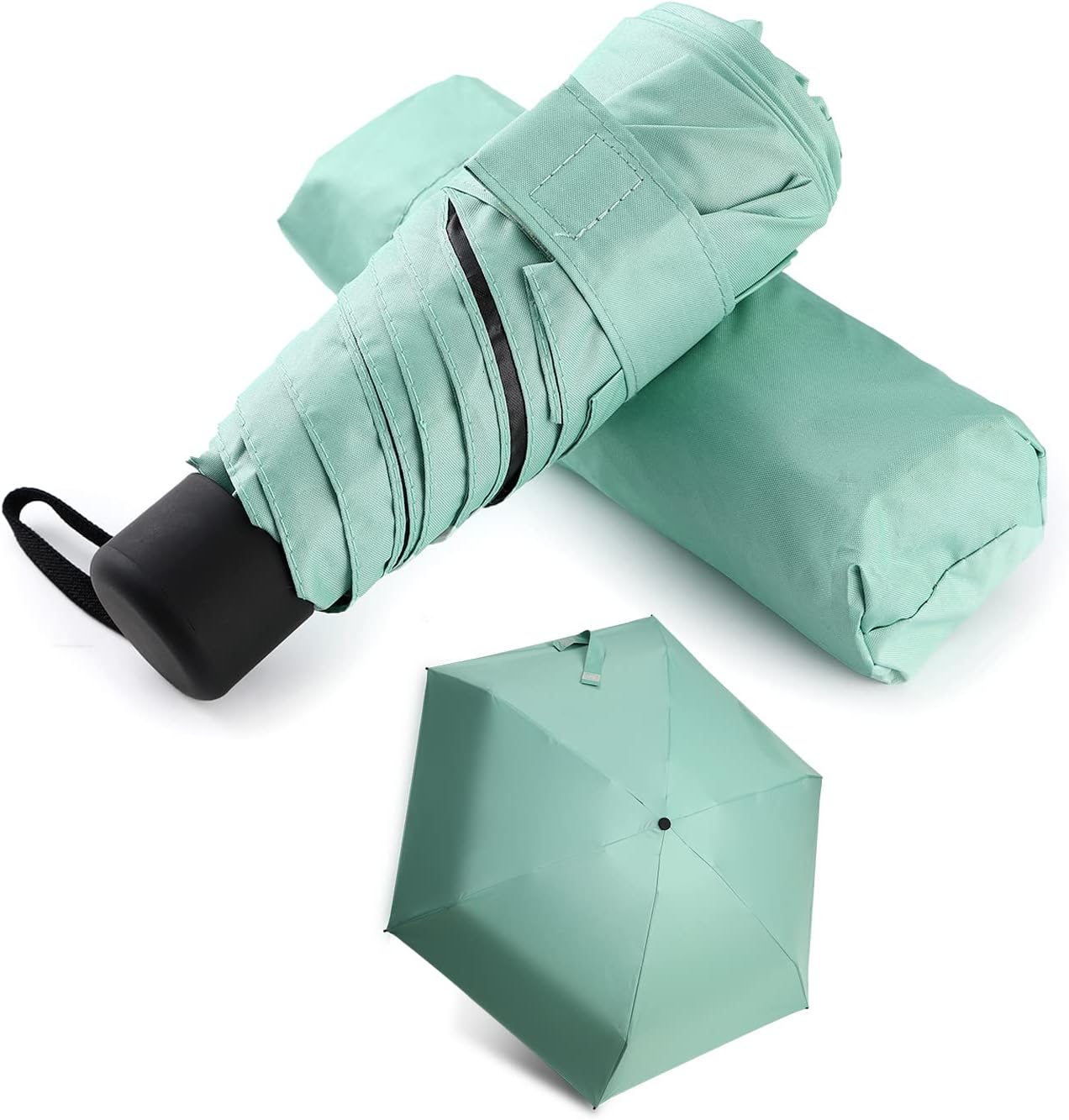 Small Mini Umbrella For Travel With Case, Compact UV Umbrella Protection Sun, Lightweight Portable Parasol Sun&Rain Umbrellas