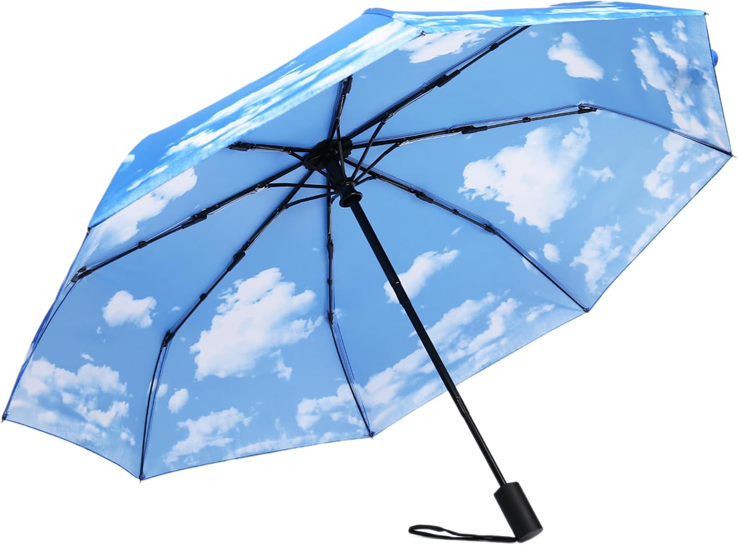 Travel Essentials Umbrella Windproof Compact Collapsible Light, Automatic, Strong and Portable, Wind Resistant, Folding Small Umbrella for Rain