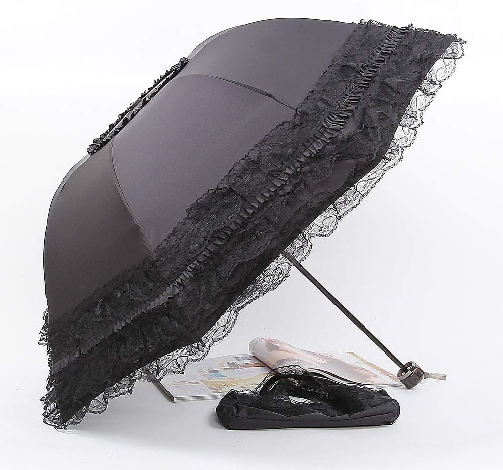 Travel Umbrella Folding UV Resistance Princess Lace Parasol Umbrellas Sun Umbrella for Women Girls