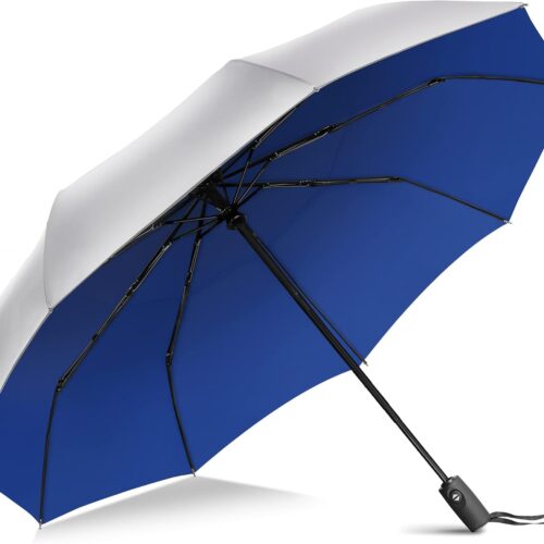 Travel Umbrella UV Protection, Small Automatic Portable Folding Umbrellas Compact Paraguas, Sun Parasol Windproof Shade UV Blocking Packable Lightweight for Women Men
