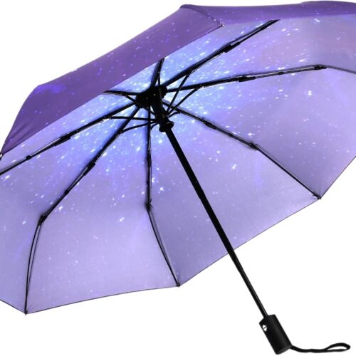Travel Essentials Umbrella Windproof Compact Collapsible Light, Automatic, Strong and Portable, Wind Resistant, Folding Small Umbrella for Rain