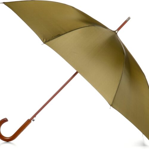 Auto Open Umbrella Classic Wooden J Stick Handle with Easy Grip - Windproof, Rainproof and Durable Canopy Design – Versatile Travel, Perfect for Rainy Days