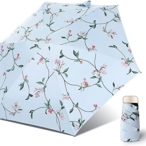 Small Compact Travel Umbrella UV Protection Mini Umbrella Perfect for Travel Lightweight Portable Parasol Outdoor Sun & Rain Umbrellas