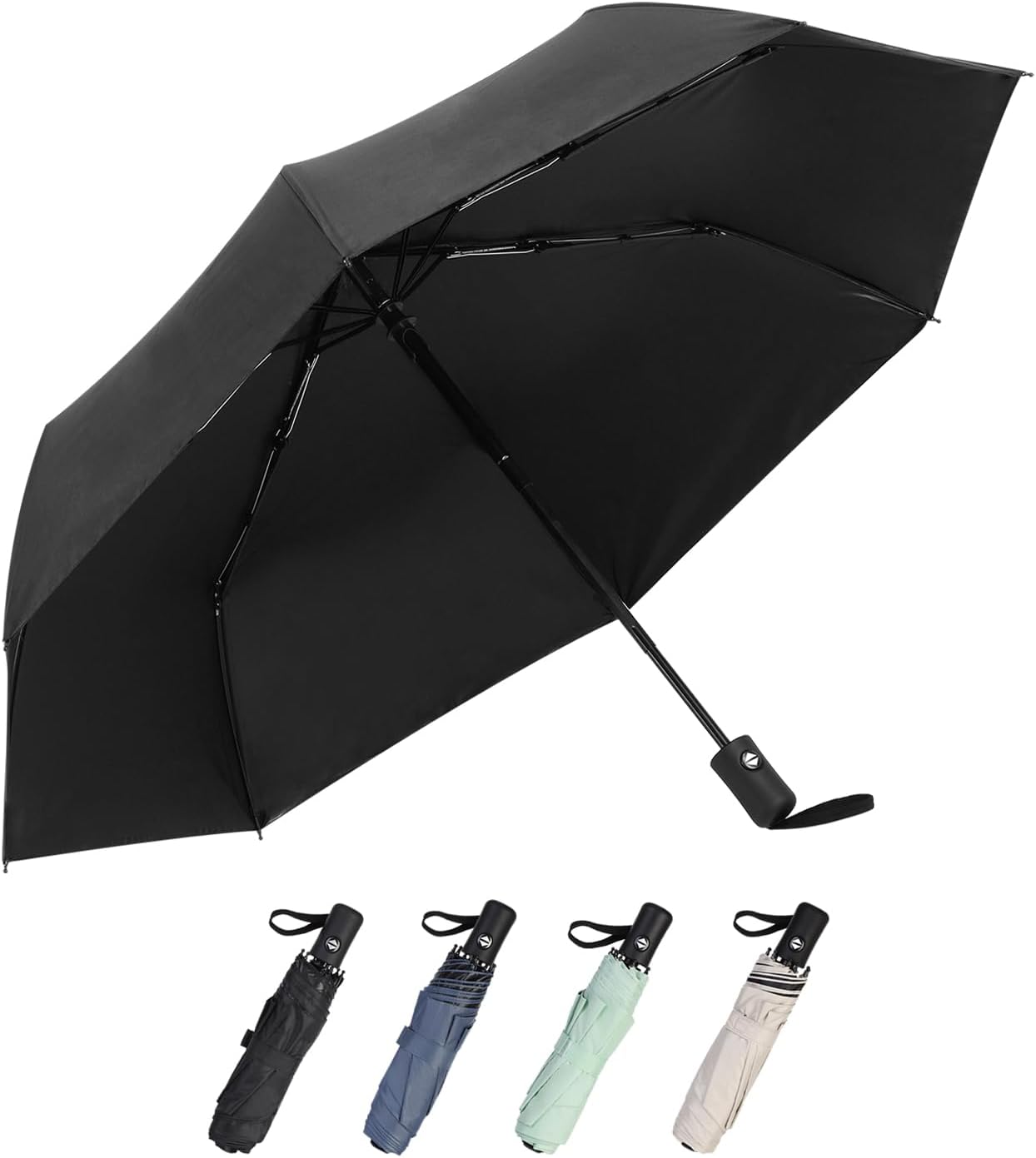 42 Inch Portable Travel Umbrella - Windproof Umbrella for Rain, Strong and Compact - Ideal for Car, Golf, Backpacking, and On-the-Go Use