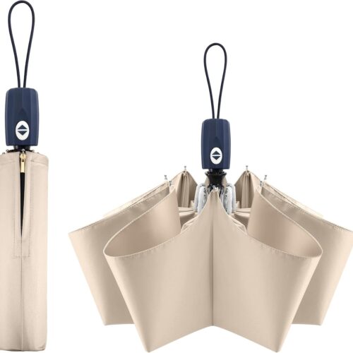 UV Sun Umbrella Compact Folding Travel Umbrella Auto Open Close Compact Folding Rain Umbrellas for Women Men Blocking UV 99.98%