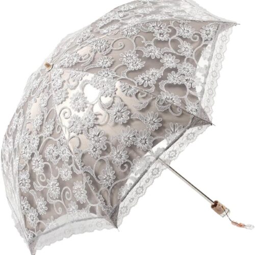 Lace Travel Parasol Folding Anti-uv Windproof Embroidery Umbrella