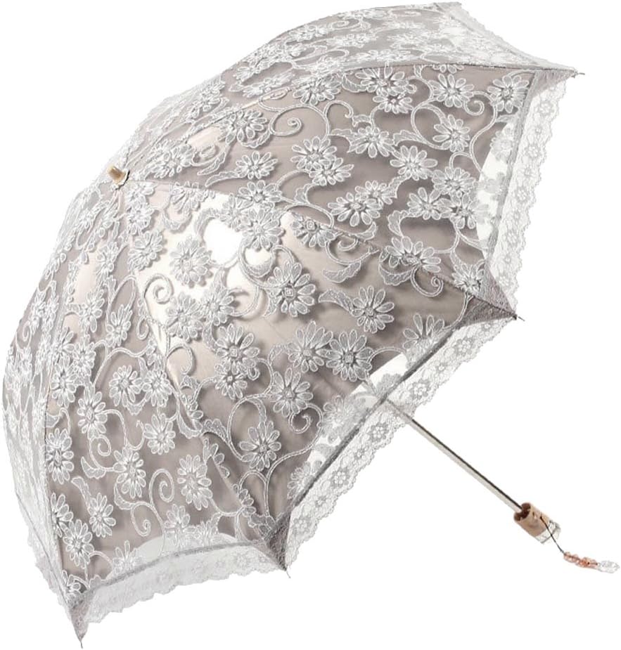 Lace Travel Parasol Folding Anti-uv Windproof Embroidery Umbrella