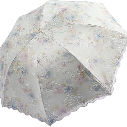 lace parasol umbrella Folding Anti-uv Sunshade Vintage Embroidered Sun Protection