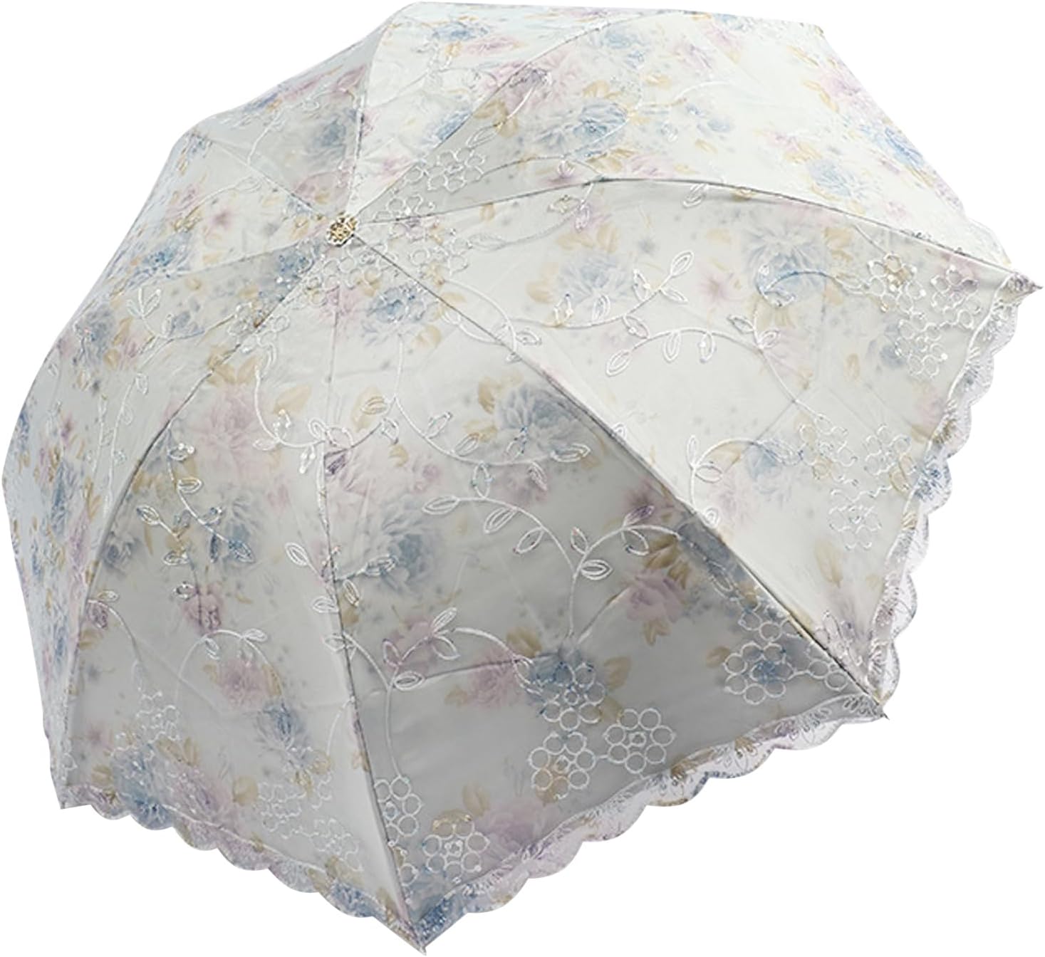 lace parasol umbrella Folding Anti-uv Sunshade Vintage Embroidered Sun Protection