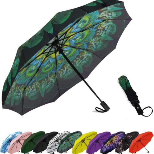 Windproof Travel Compact Umbrella-Automatic Umbrellas for Rain-Compact Folding Umbrella, Travel Umbrella Compact, Small Portable Windproof Umbrellas for Men Women Teenage.